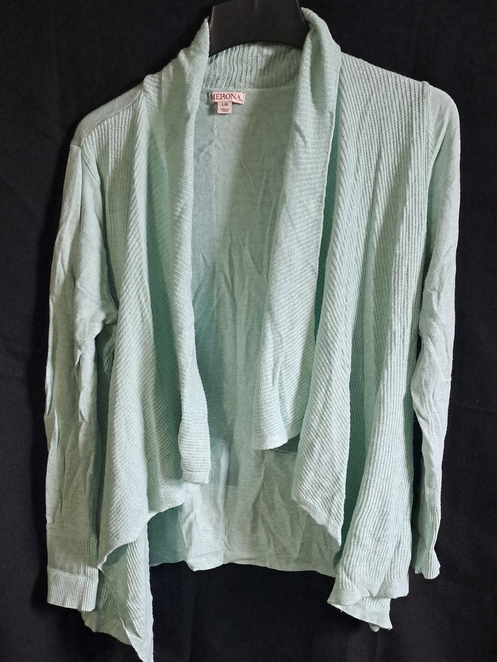 Merona Light Mint Open-Front Draped Cardigan